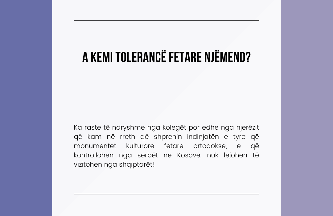 A KEMI TOLERANCË FETARE NJËMEND?