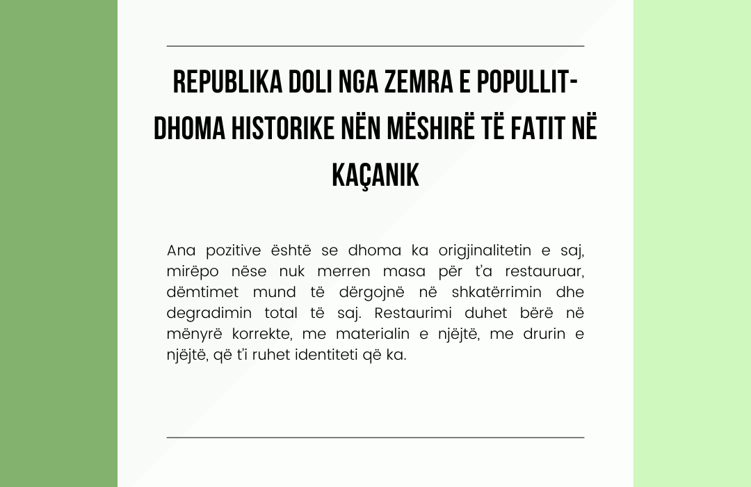 Republika doli nga zemra e popullit- dhoma historike nën mëshirë të fatit në Kaçanik